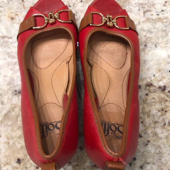 Sofft Shoes | Sofft Red Leather Wedge Sandals Size 85 | Poshmark